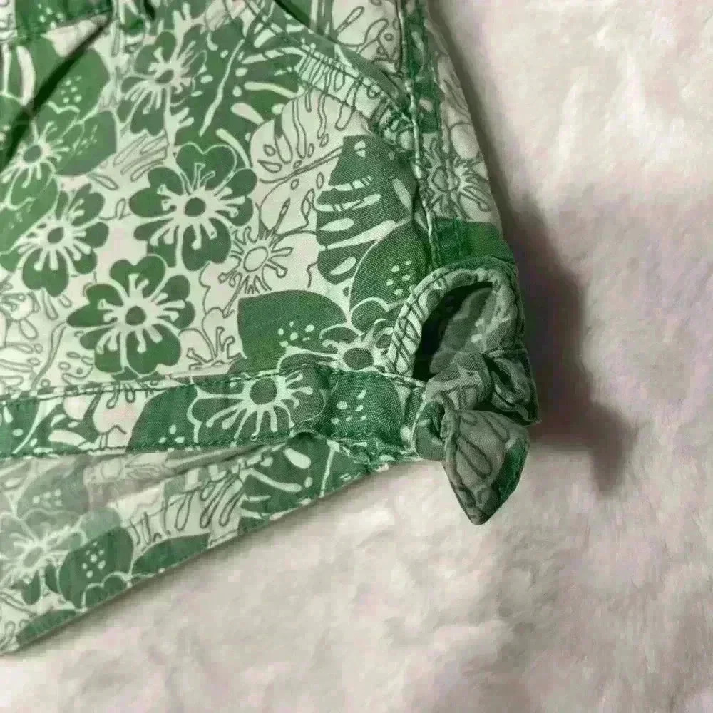 Bongo Retro Vtg Y2K 90'sFloral Shorts Green White Womens Paisley Shorty Shorts 5 - Picture 4 of 14